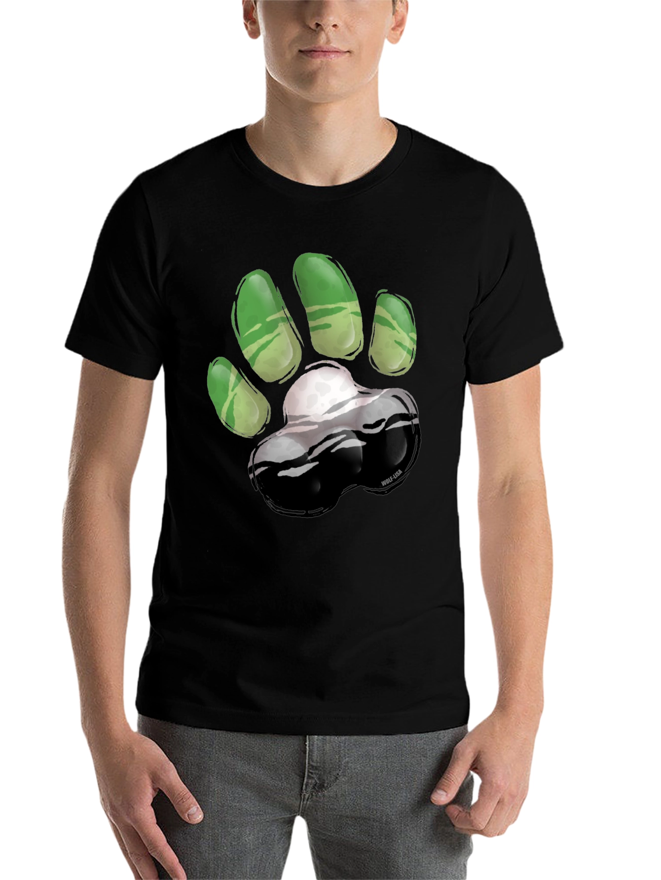 Green Paw Print T-Shirt