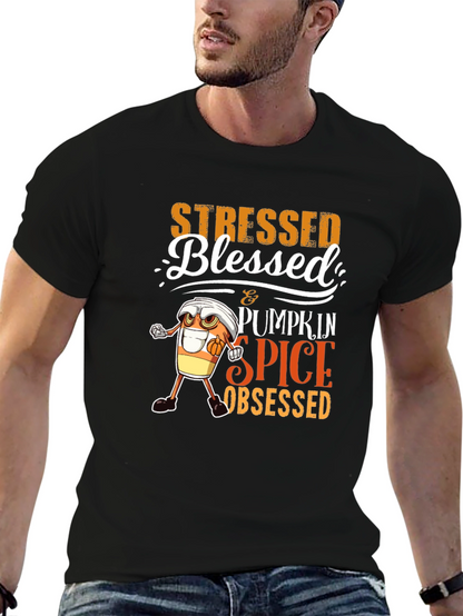 Stressed Blessed Pumpkin Spice Obsessed T-Shirt