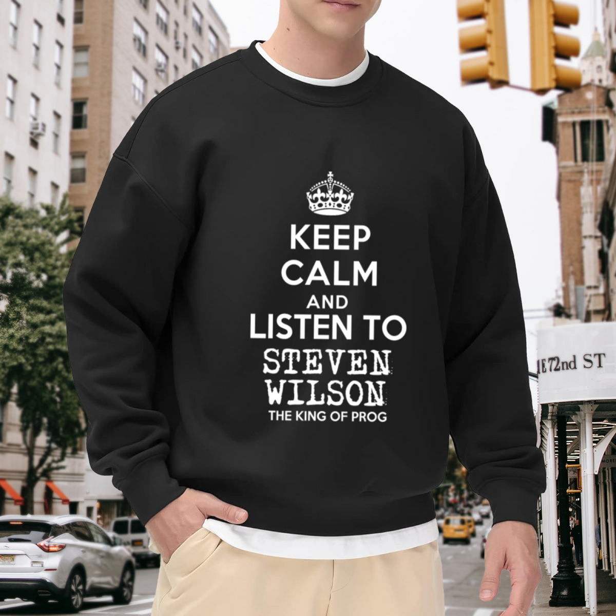 Keep Calm And Listen To Steven Wilson King Of Prog Rock Fan Crewneck Sweatshirt