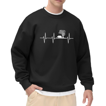 Bear Heartbeat Wildlife Nature Outdoor Lover Crewneck Sweatshirt