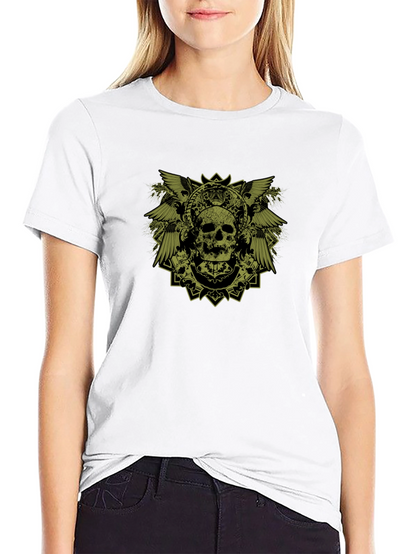 Skull Graphic Print Black T-Shirt