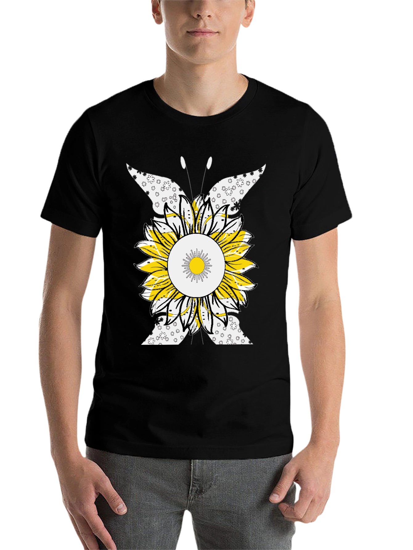 Sunflower Butterfly Graphic Tee