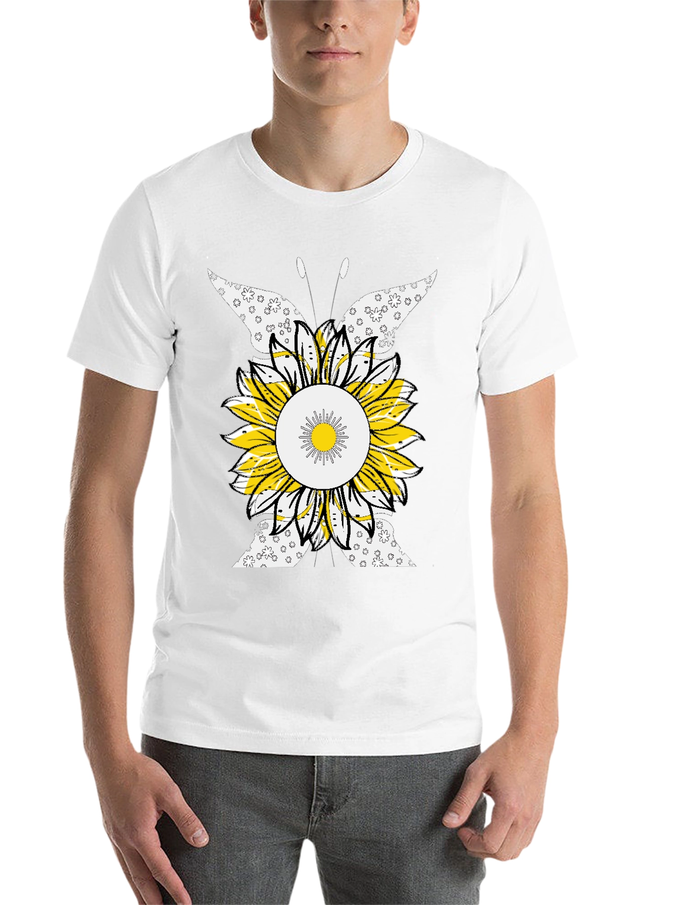 Sunflower Butterfly Graphic Tee