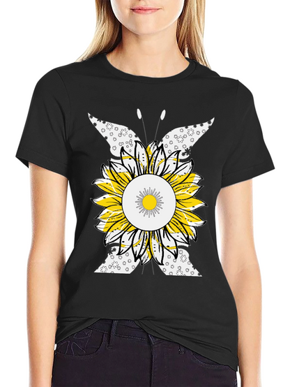 Sunflower Butterfly Graphic Tee