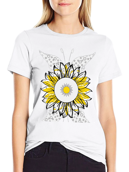 Sunflower Butterfly Graphic Tee