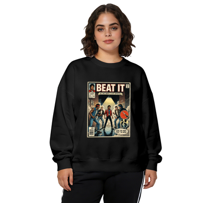 Retro Beat It Comic Music Poster Crewneck Sweatshirt