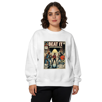 Retro Beat It Comic Music Poster Crewneck Sweatshirt