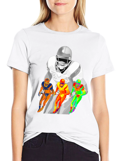 Football Player Graphic T-Shirt - Black