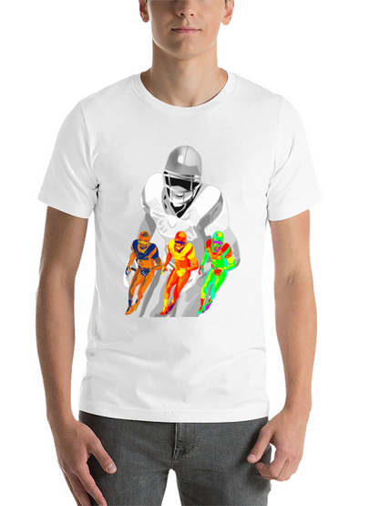 Football Player Graphic T-Shirt - Black