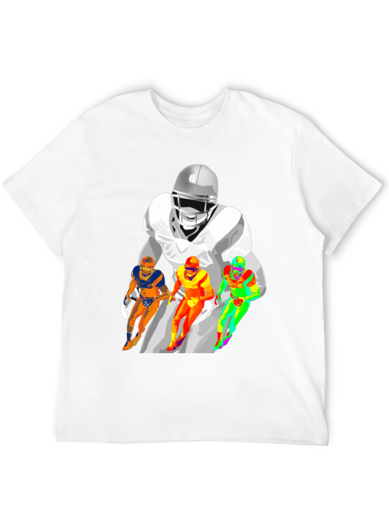 Football Player Graphic T-Shirt - Black