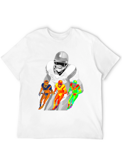 Football Player Graphic T-Shirt - Black