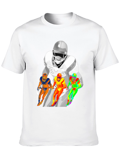 Football Player Graphic T-Shirt - Black