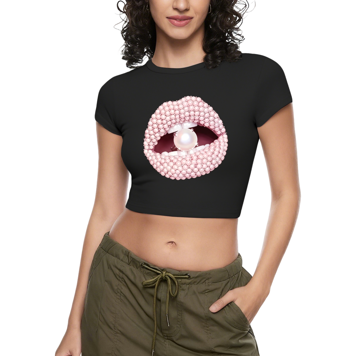 Graffiti Attitude I Don¡¯t Give A Hit Black Crop Top