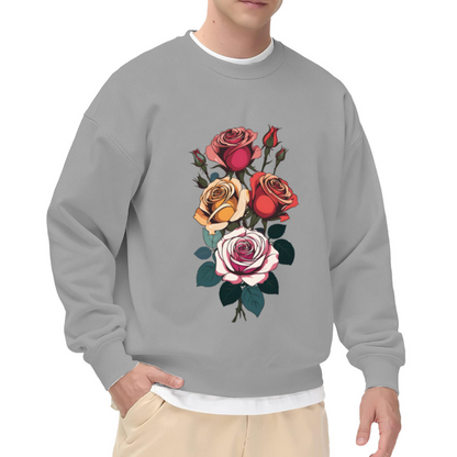 Vibrant Vintage Rose Bouquet Floral Art Crewneck Sweatshirt