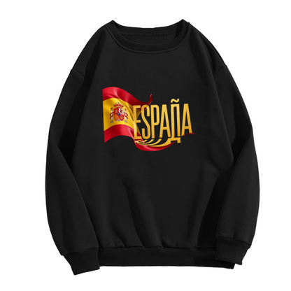 Espana Spain Flag Patriotic Proud Crewneck Sweatshirt