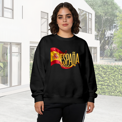 Espana Spain Flag Patriotic Proud Crewneck Sweatshirt
