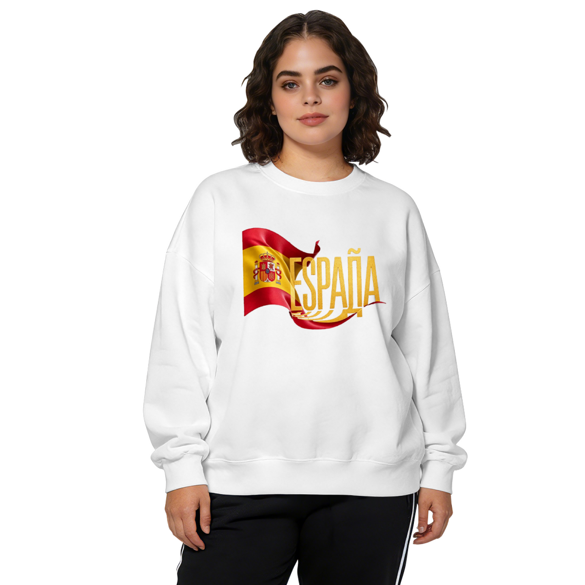 Espana Spain Flag Patriotic Proud Crewneck Sweatshirt