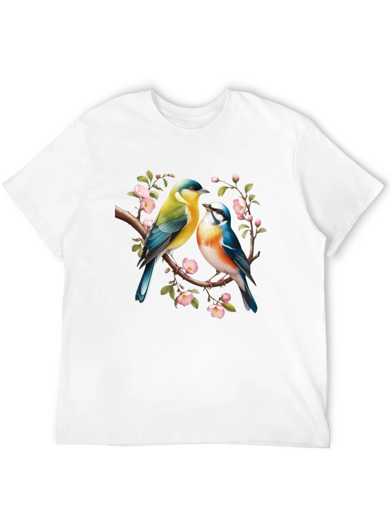 Birds On Branch Graphic T-Shirt - Black