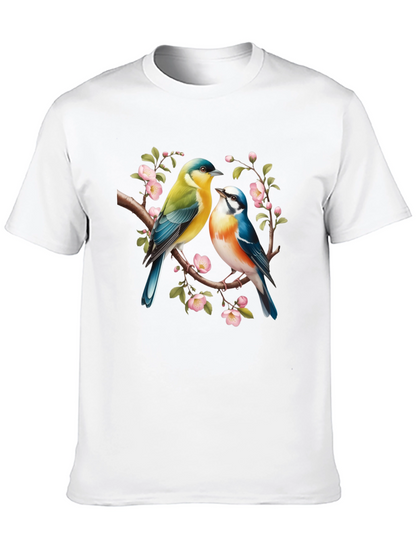 Birds On Branch Graphic T-Shirt - Black