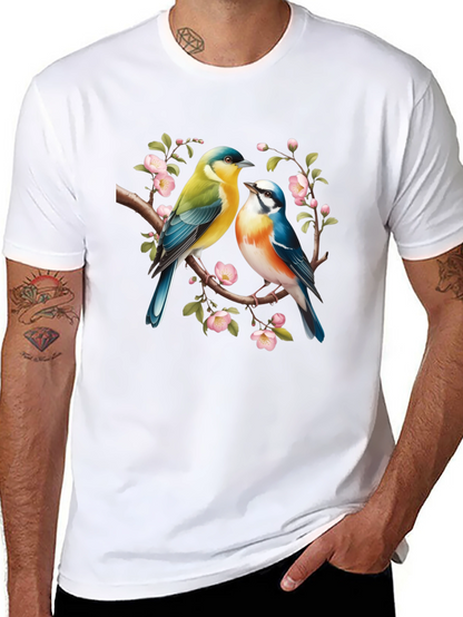 Birds On Branch Graphic T-Shirt - Black