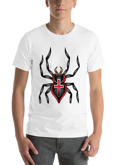 Gothic Spider Cross Heart T-Shirt