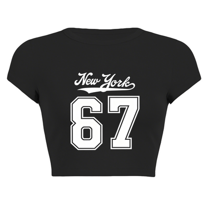Vintage New York 67 Number Retro Street Crop Top