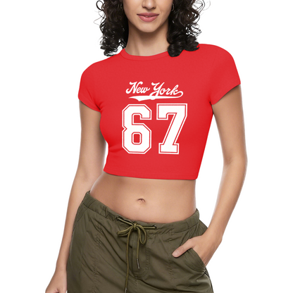 Vintage New York 67 Number Retro Street Crop Top