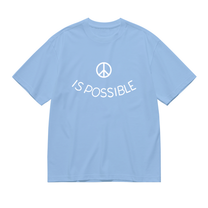 Peace Is Possible Minimal Peace Symbol Light Blue T-Shirt