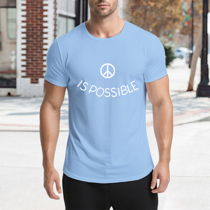 Peace Is Possible Minimal Peace Symbol Light Blue T-Shirt