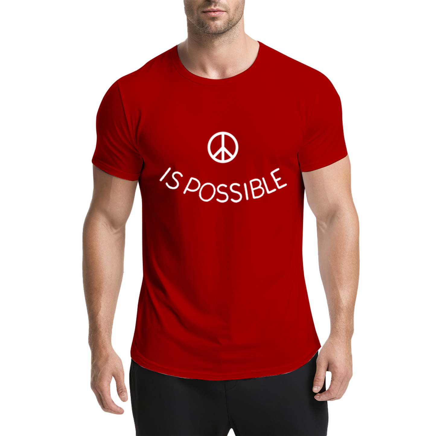 Peace Is Possible Minimal Peace Symbol Light Blue T-Shirt