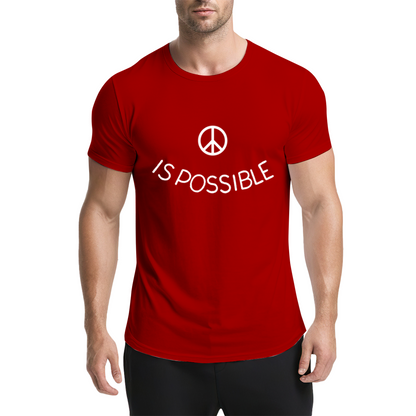 Peace Is Possible Minimal Peace Symbol Light Blue T-Shirt