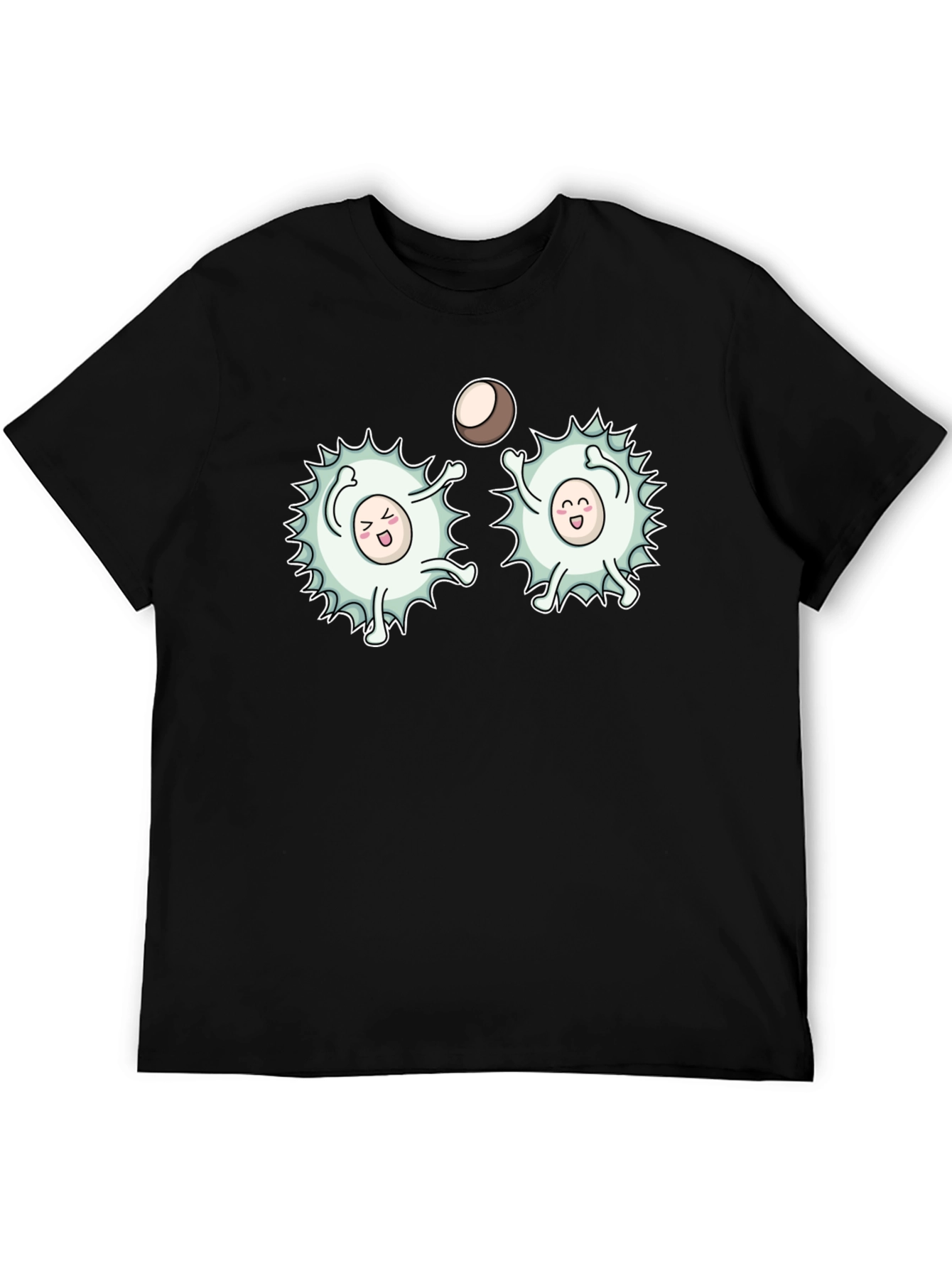Funny White Blood Cells Playing Ball Black T-Shirt