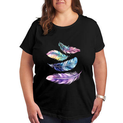 Pastel Galaxy Watercolor Feather Boho Dream Tee