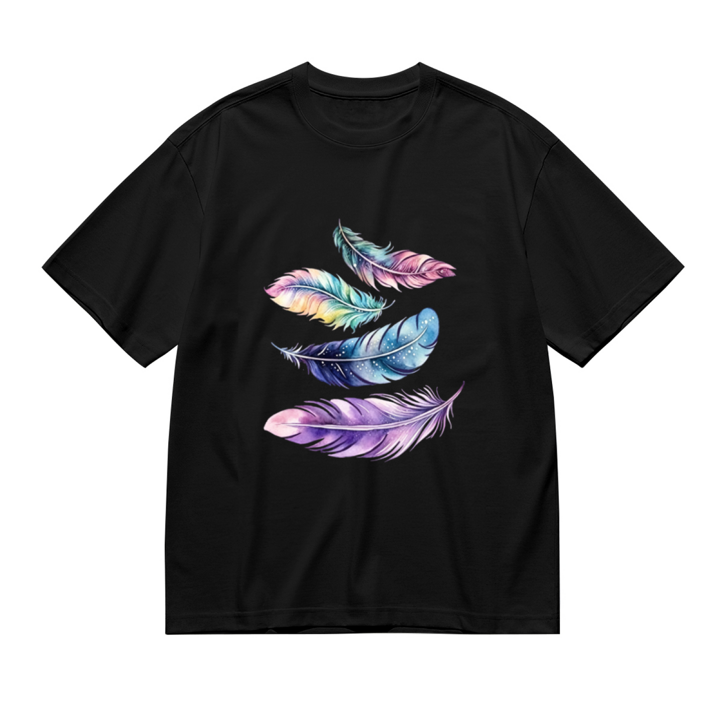 Pastel Galaxy Watercolor Feather Boho Dream Tee
