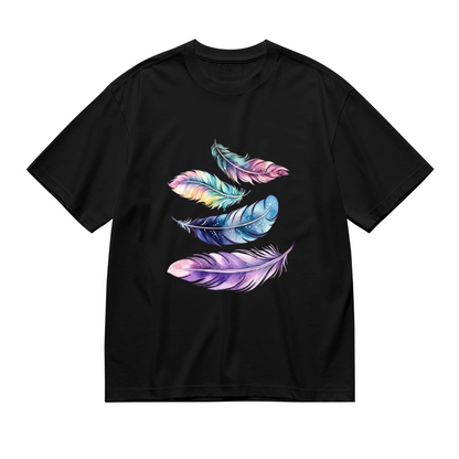 Pastel Galaxy Watercolor Feather Boho Dream Tee
