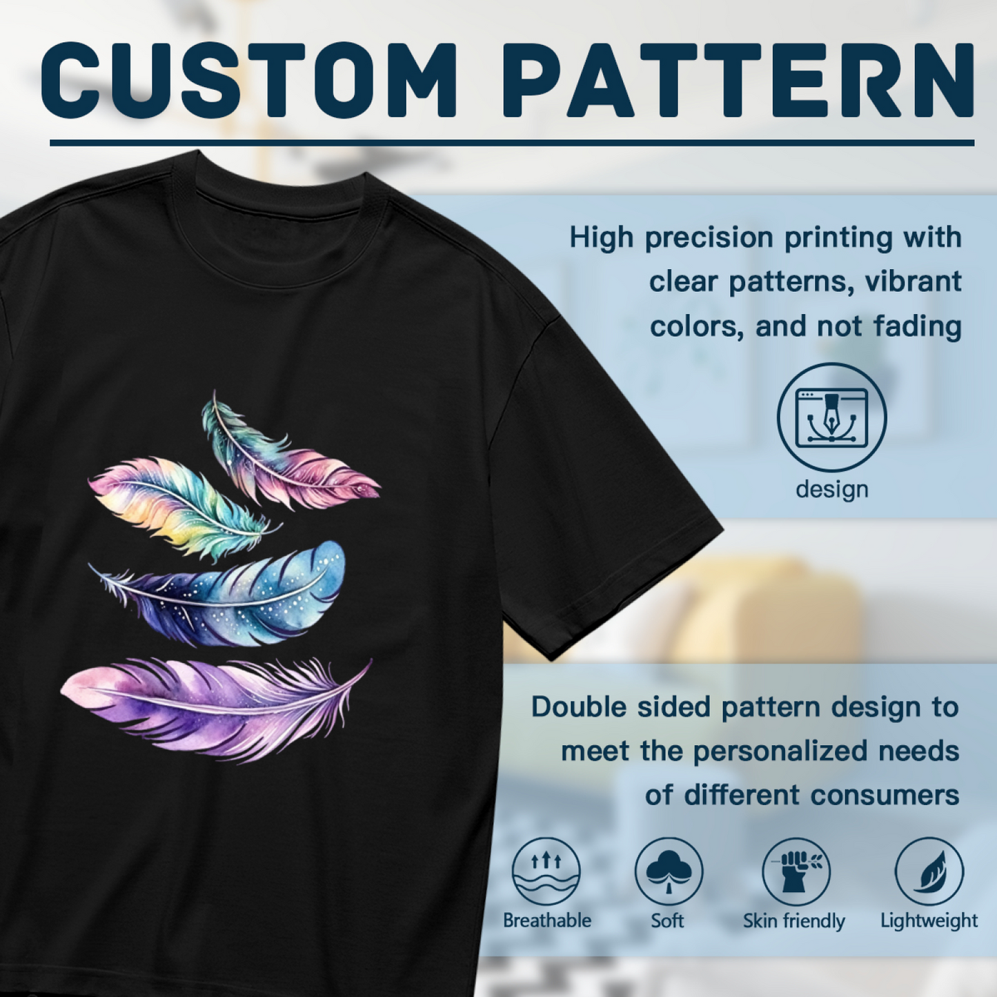 Pastel Galaxy Watercolor Feather Boho Dream Tee