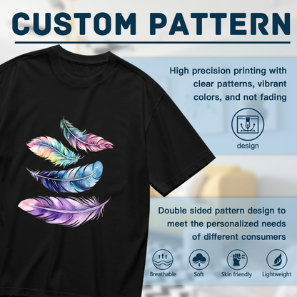 Pastel Galaxy Watercolor Feather Boho Dream Tee