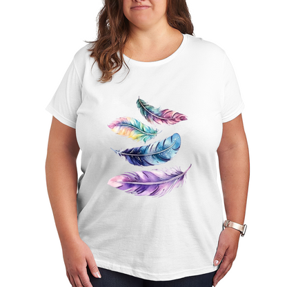 Pastel Galaxy Watercolor Feather Boho Dream Tee