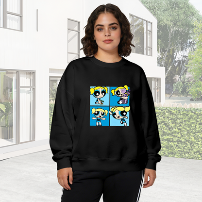 Bubbles Powerpuff Girls Retro Cartoon Crewneck Sweatshirt