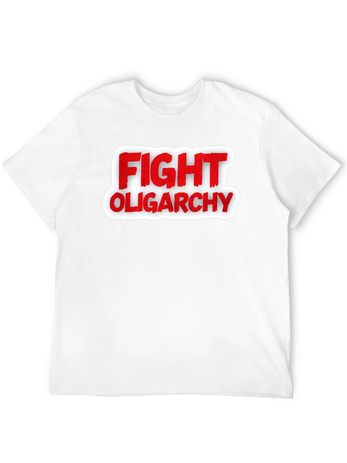 Fight Oligarchy T-Shirt - Red and White Graphic Tee