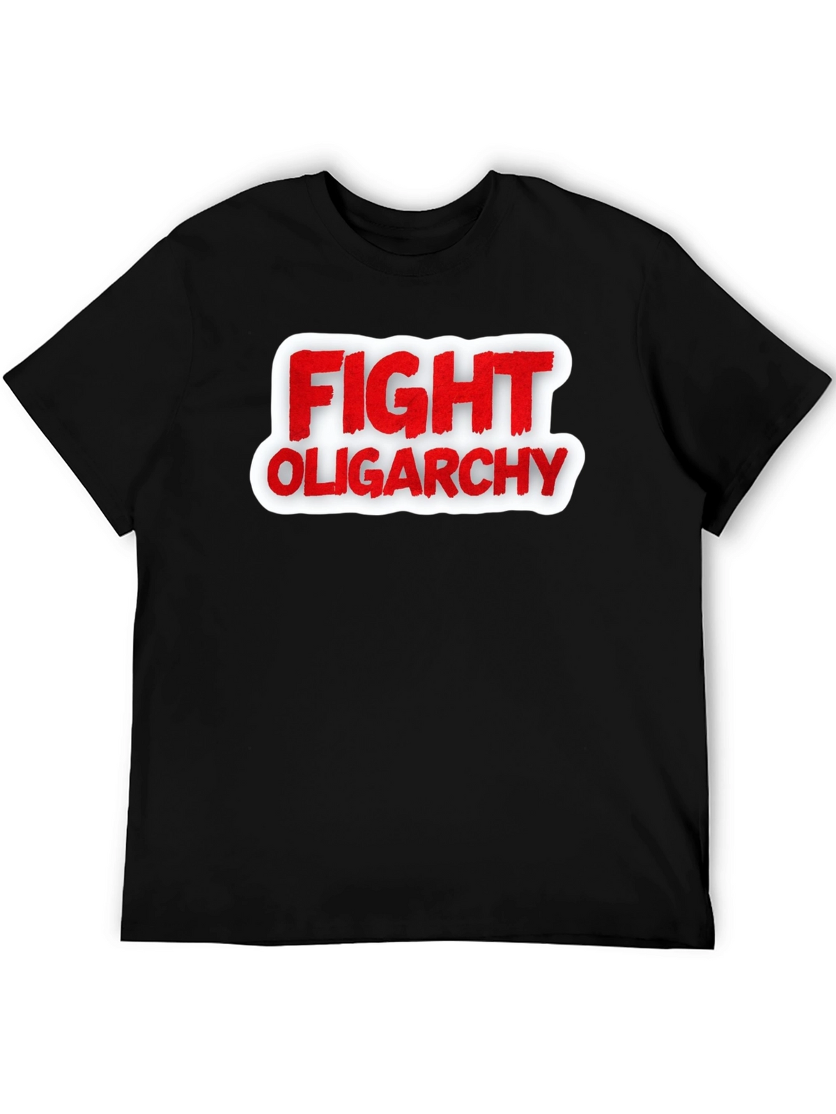 Fight Oligarchy T-Shirt - Red and White Graphic Tee