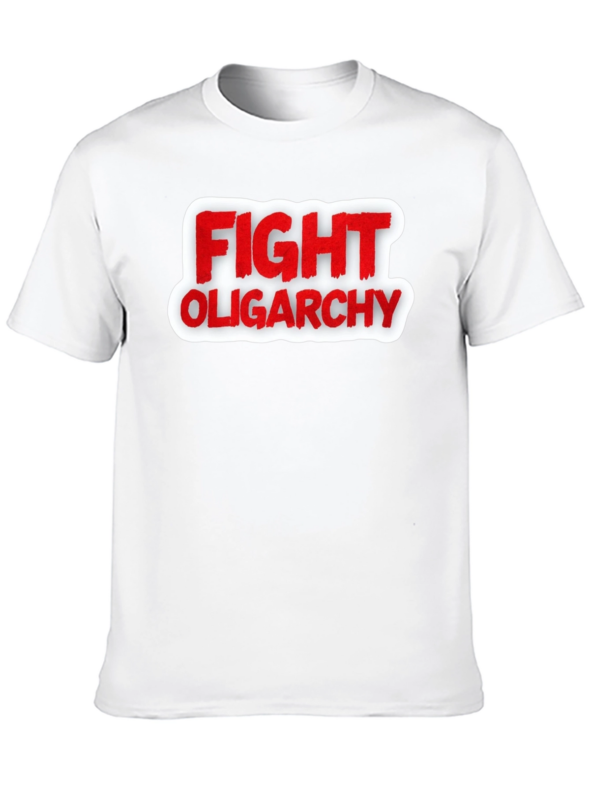 Fight Oligarchy T-Shirt - Red and White Graphic Tee