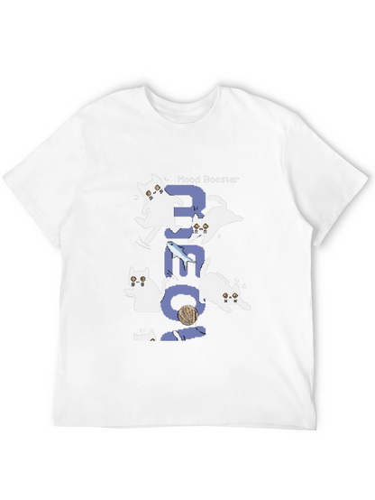 Pixel Cat Mood Booster Black T-Shirt