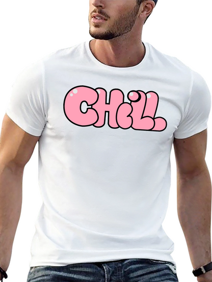 Chill Bubble Letter Graphic Tee - Black