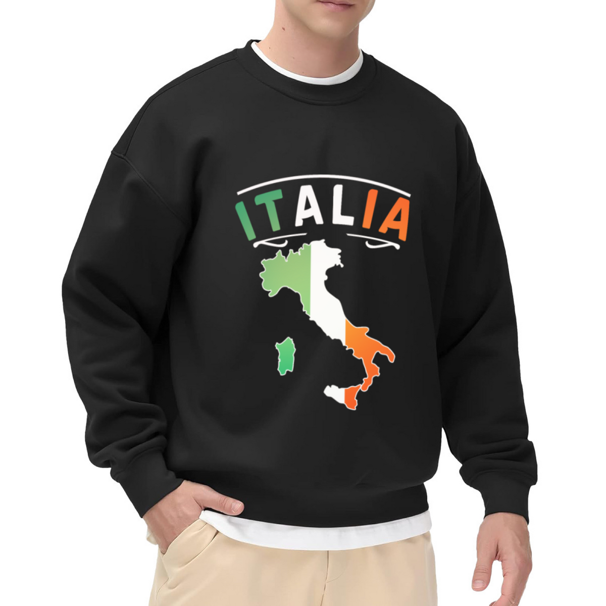 Vintage Italia National Flag Map Pride Sweatshirt