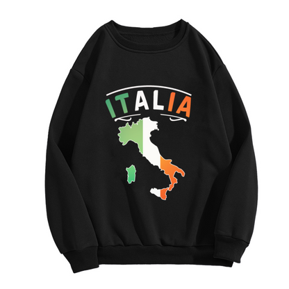 Vintage Italia National Flag Map Pride Sweatshirt