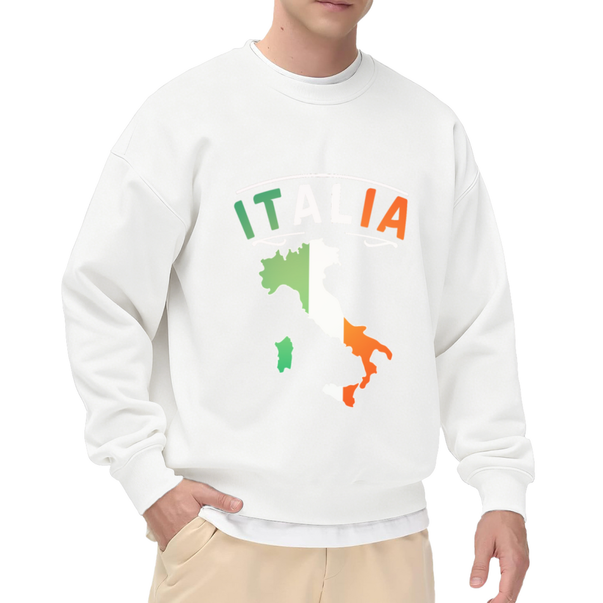 Vintage Italia National Flag Map Pride Sweatshirt