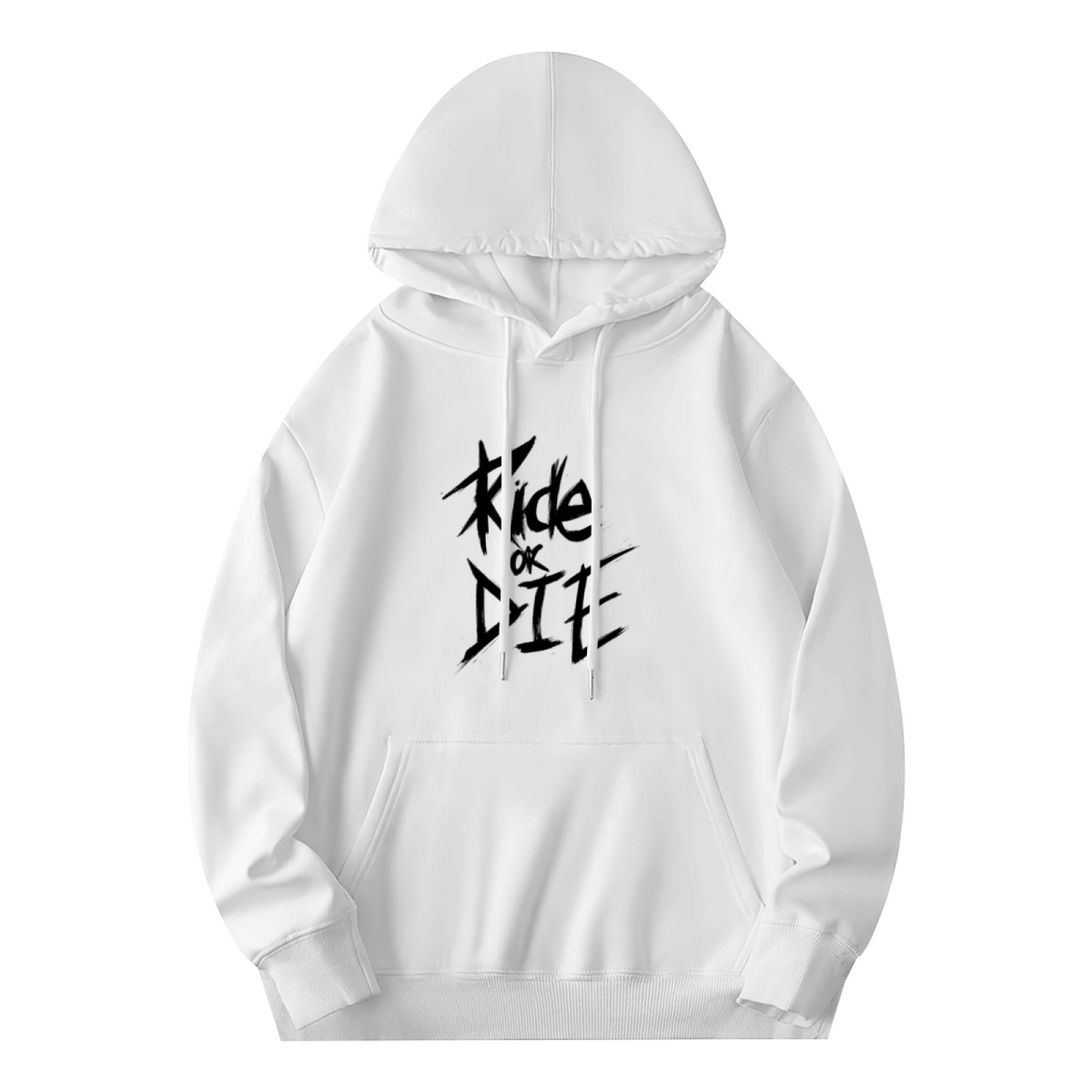 Aggressive Ride Or Die Brush Font Hoodie