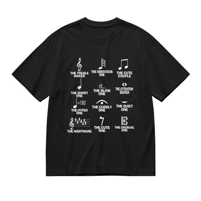 Men's Funny Music Note Types Musician Band Graphic T-Shirt