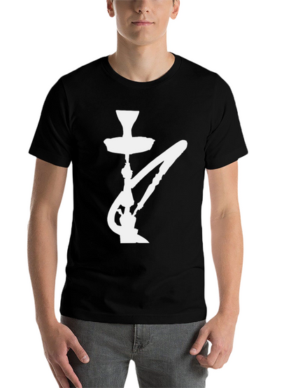 Hookah Silhouette Graphic Tee - Casual Black T-Shirt